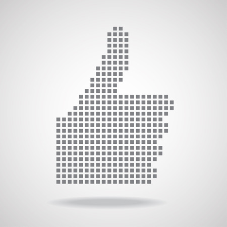 Pixel thumb up isolated on white background. Vector illustration. Eps 10のイラスト素材