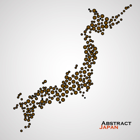Abstract map of Japan from colorful circlesのイラスト素材