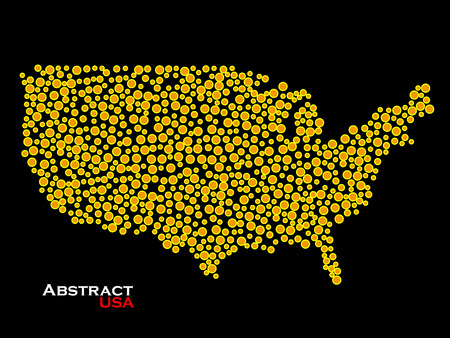 Abstract map of USA. Colorful background. Vector illustration. のイラスト素材