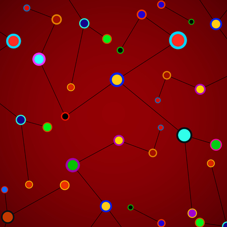 Abstract network, colorful background, technology communication, molecule structure. Vector illustration. Eps 10のイラスト素材