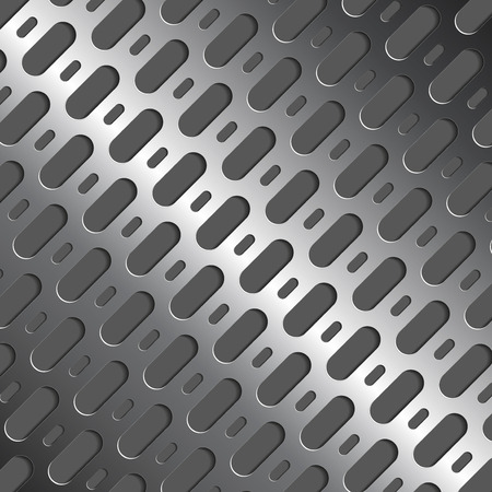Metal background with  3d holes. Realistic abstraction. Vector illustration. Eps 10のイラスト素材