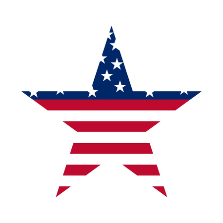 Star with USA flag. Vector illustration. Eps 10のイラスト素材