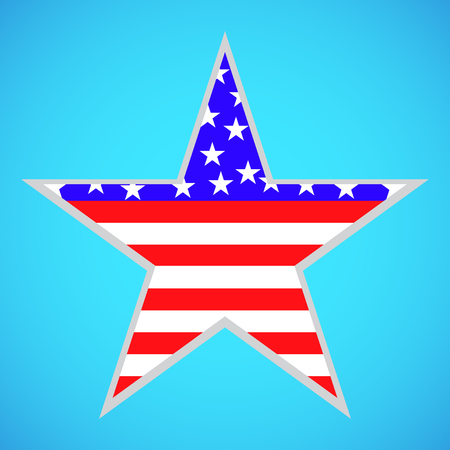 USA flag in star shape. Vector illustration. Eps 10のイラスト素材