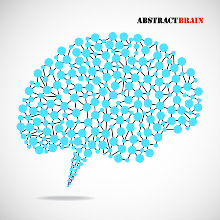 Abstract colorful brain human. Molecular structure. Vector illustrationのイラスト素材