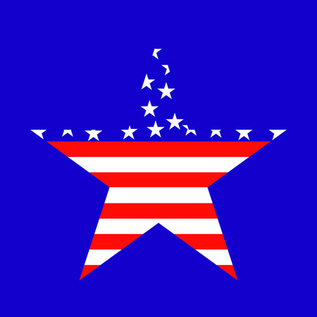 USA flag in star shape. Vector illustration. のイラスト素材