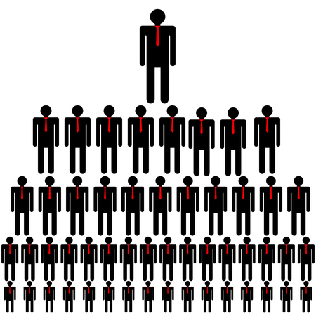 Corporate hierarchy, pyramidal structure, business network. Vector illustration. のイラスト素材