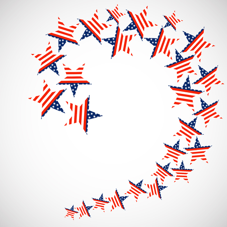 USA flag in star shapes. Vector illustration. Eps 10のイラスト素材