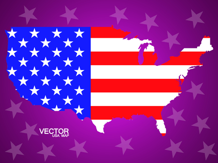 Map of United States of America with flag. Vector illustration. Eps 10のイラスト素材
