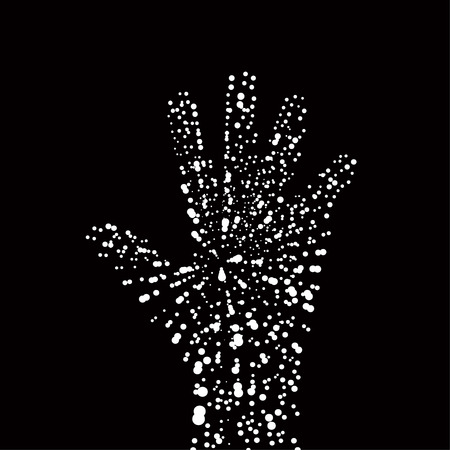 Abstract  hand with colorful dots. Vector illustration. Eps 10のイラスト素材