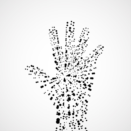 Abstract  hand with colorful dots.のイラスト素材