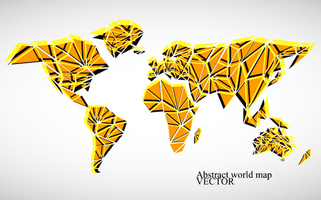 Abstract world map background in polygonal style. Colorful vector illustration. Eps 10のイラスト素材