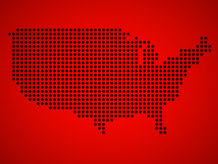 Map of USA from round dots. Vector illustration. Eps 10のイラスト素材