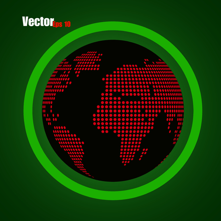 Abstract globe earth of round dots. Vector illustration. Eps 10のイラスト素材