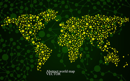 Abstract world map. Molecule structure. Colorful background. Vector illustration. Eps 10のイラスト素材