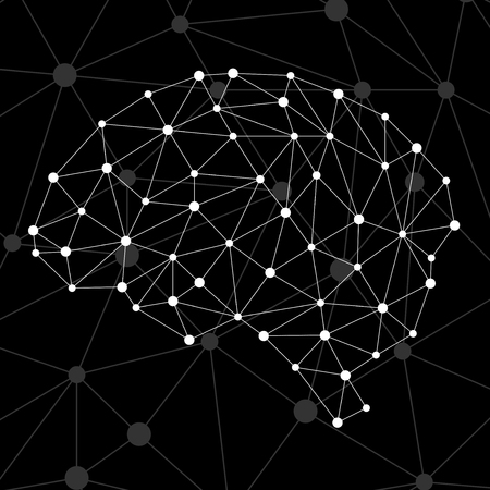 Abstract geometric brain, network connections.のイラスト素材