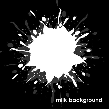 Milk on  black background.のイラスト素材
