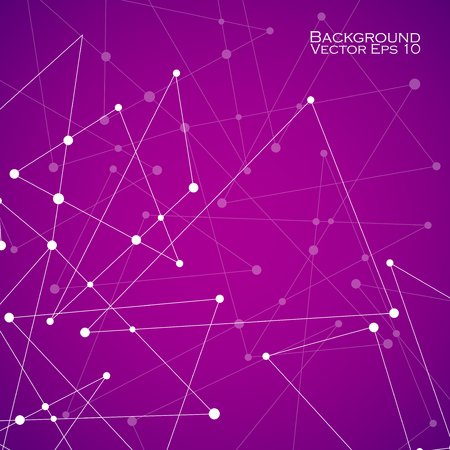 Abstract background with dot and line, network connection, molecule structure.のイラスト素材