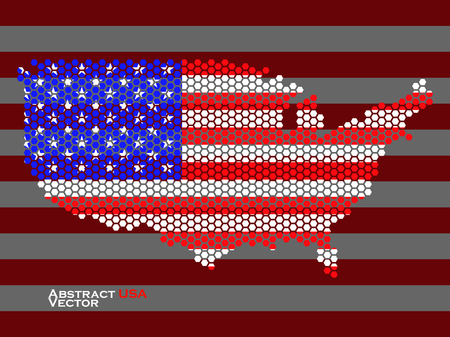 Abstract map of USA from hexagons.のイラスト素材