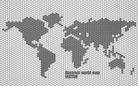 Abstract world map of hexagons. Vector illustration. Eps 10のイラスト素材