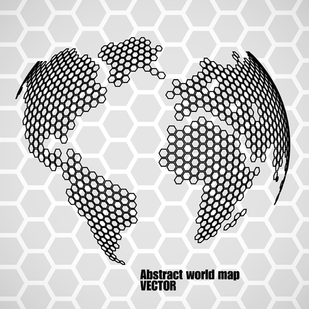 Abstract globe earth of hexagons. Vector illustration. Eps 10のイラスト素材