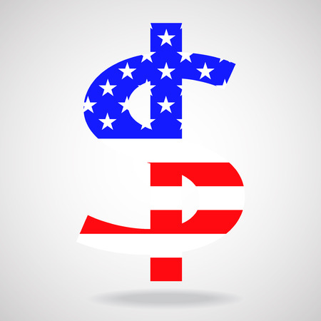 Dollar sign with USA flag. Vectorのイラスト素材
