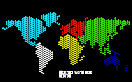 Abstract world map of hexagons. Vector illustration. Eps 10のイラスト素材