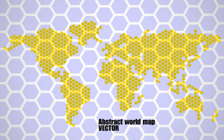 Abstract world map of hexagons. Vector illustration. Eps 10のイラスト素材