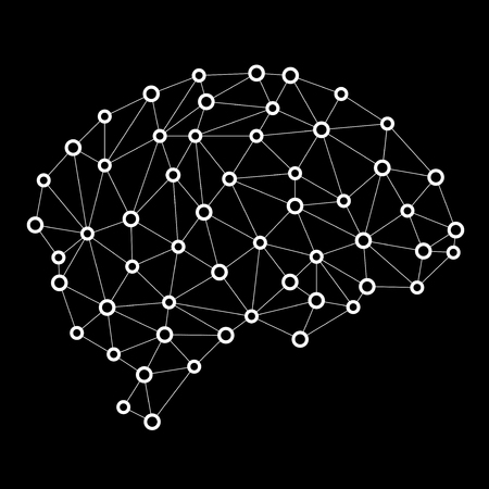 Abstract geometric brain, network connections. Vector illustration. Eps 10のイラスト素材