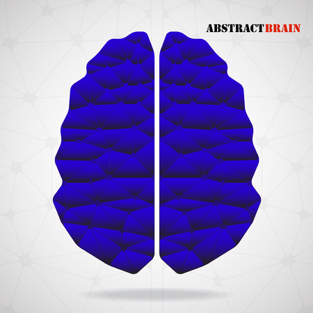 Abstract geometric brain, network connections. Vector illustration. Eps 10のイラスト素材