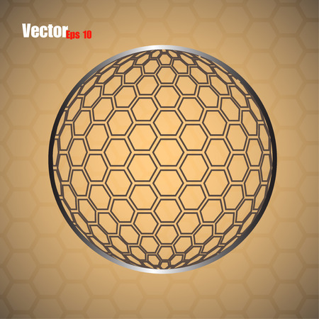 Abstract globe from hexagons. Vector illustration. Eps 10のイラスト素材