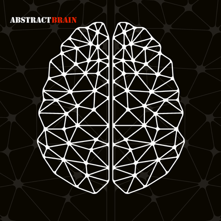 Abstract geometric brain, network connections. Vector illustration. Eps 10のイラスト素材