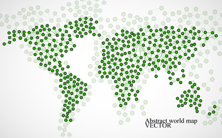 Abstract world map. Molecule structure. Vector illustration. Eps 10のイラスト素材