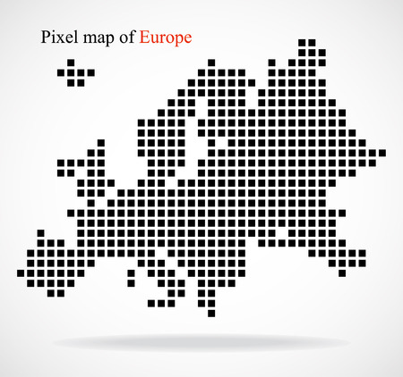 Pixel map of Europe, vector illustrationのイラスト素材