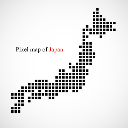Pixel map of Japan, vector illustrationのイラスト素材