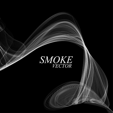Abstract smoke isolated on black, vector illustrationのイラスト素材