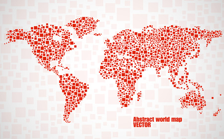 Abstract world map from squares, style backgroundのイラスト素材