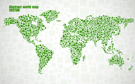 Abstract world map from squares, style backgroundのイラスト素材