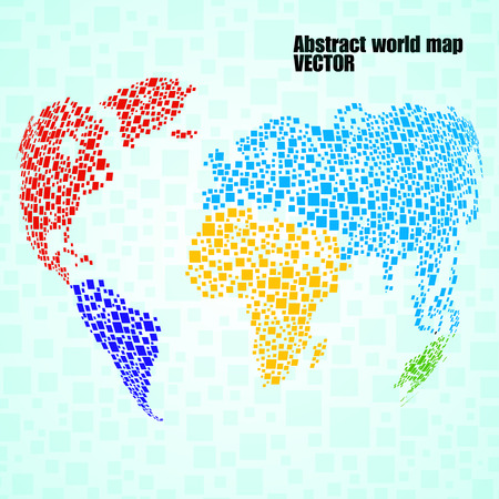 Abstract globe earth from squares, style backgroundのイラスト素材