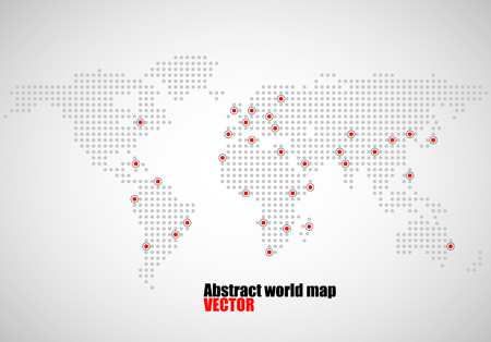 Abstract world map of dots, capitals countries, vector illustration eps 10のイラスト素材