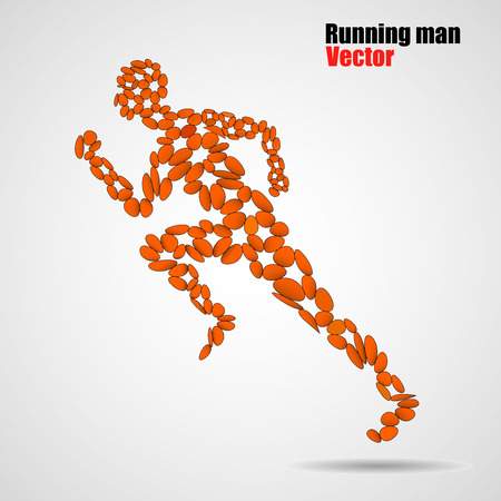 Abstract running man from circles, beautiful silhouetteのイラスト素材