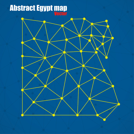 Abstract polygonal Egypt map with dots and lines, network connections, vector illustration, eps 10のイラスト素材