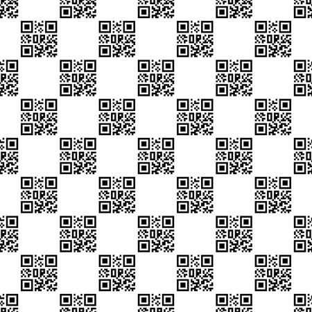 Seamless wallpaper pattern with Qr code. Modern stylish texture. Geometric background. Vector illustration. Eps 10のイラスト素材