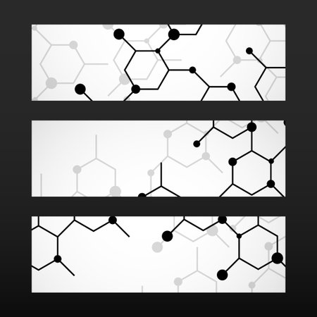 Banner with DNA. Molecule structure. Abstract backgroundのイラスト素材