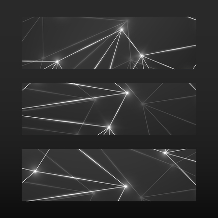 Banner with glowing connecting dots and lines. Abstract geometric background. Modern technology concept, vector illustration, eps 10のイラスト素材