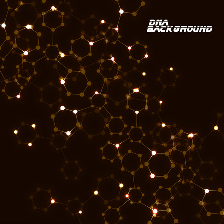 Abstract DNA molecular structure in glowing background.のイラスト素材