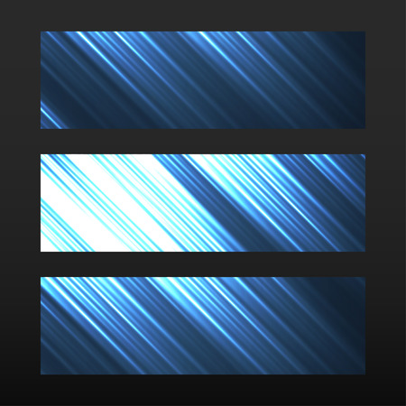 Banner with glowing lines, neon stripes. Abstract backgroundのイラスト素材