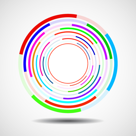 Abstract circle with lines, geometric logo, vectorのイラスト素材