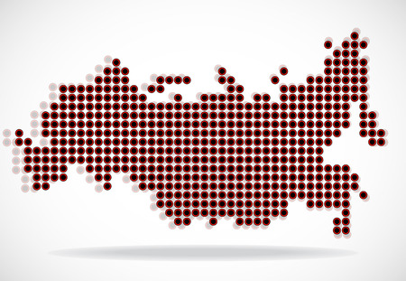 Abstract map of Russia from round dots, vector illustration eps 10のイラスト素材