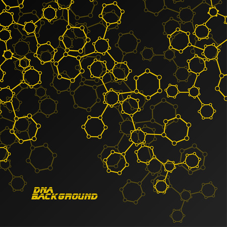 Abstract hexagonal molecules, molecular structure of DNA, geometric backgroundのイラスト素材