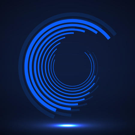 Abstract technology circles, geometric logo, vectorのイラスト素材
